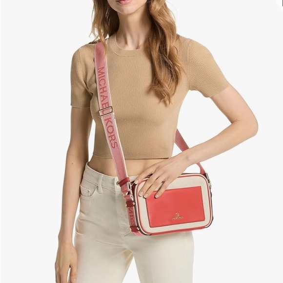Michael Kors Handbags - Michael Kors Maeve NWT Large East West Pocket Crossbody - Canvas With Logo Strap